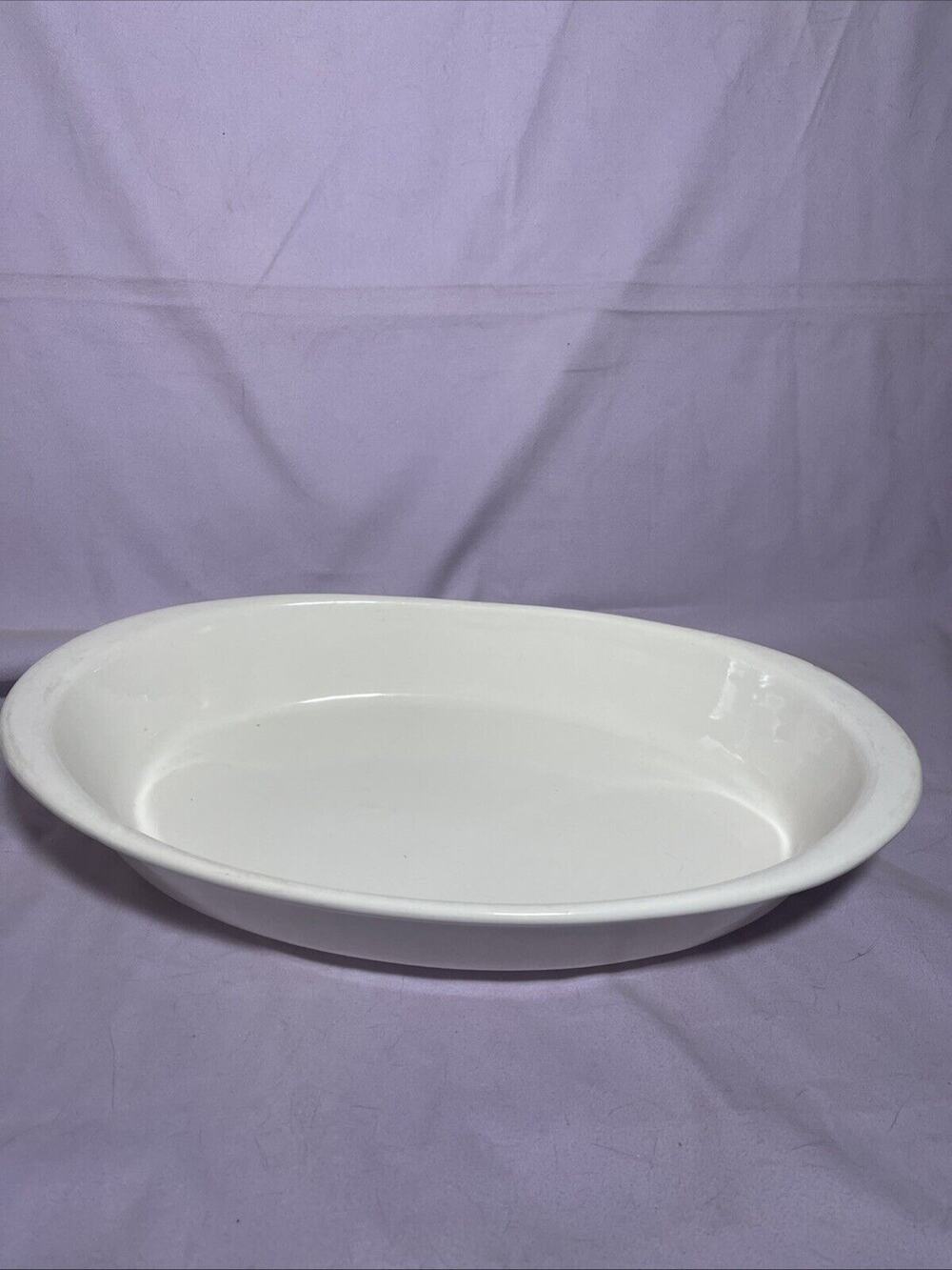 USA California Art Pottery Oval Dish With Splattered White Glaze C-65-19 Vintage